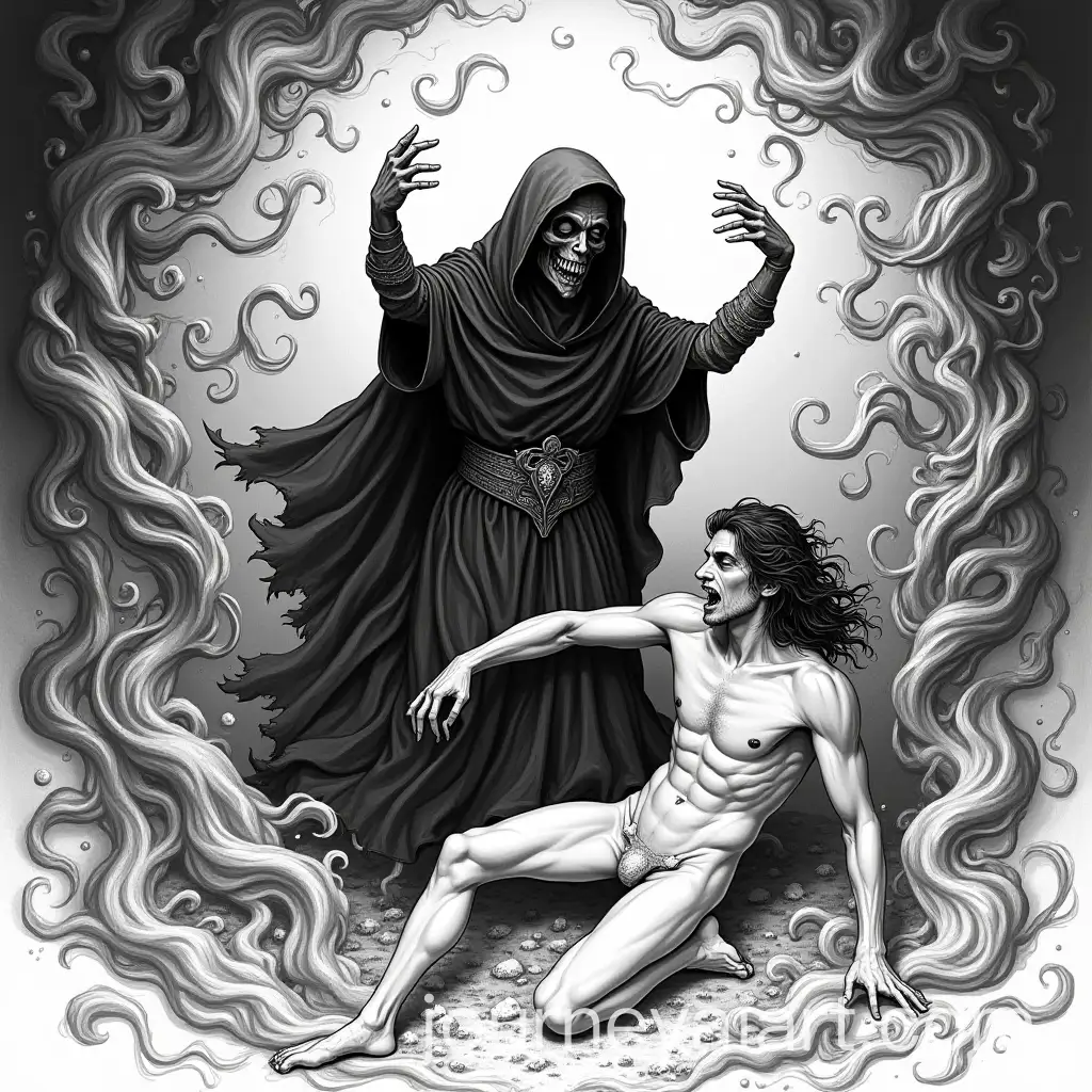 Hooded-Death-Figure-and-Human-in-Desperate-Confrontation-in-Baroque-Style
