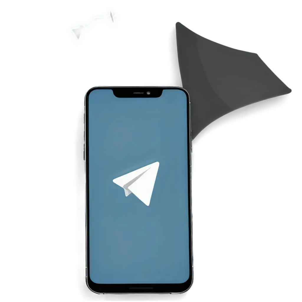 PNG image of a smartphone displaying the Telegram app with a notification about a trading signal. The notification should be eye-catching and the overall image should have a clean, modern design.