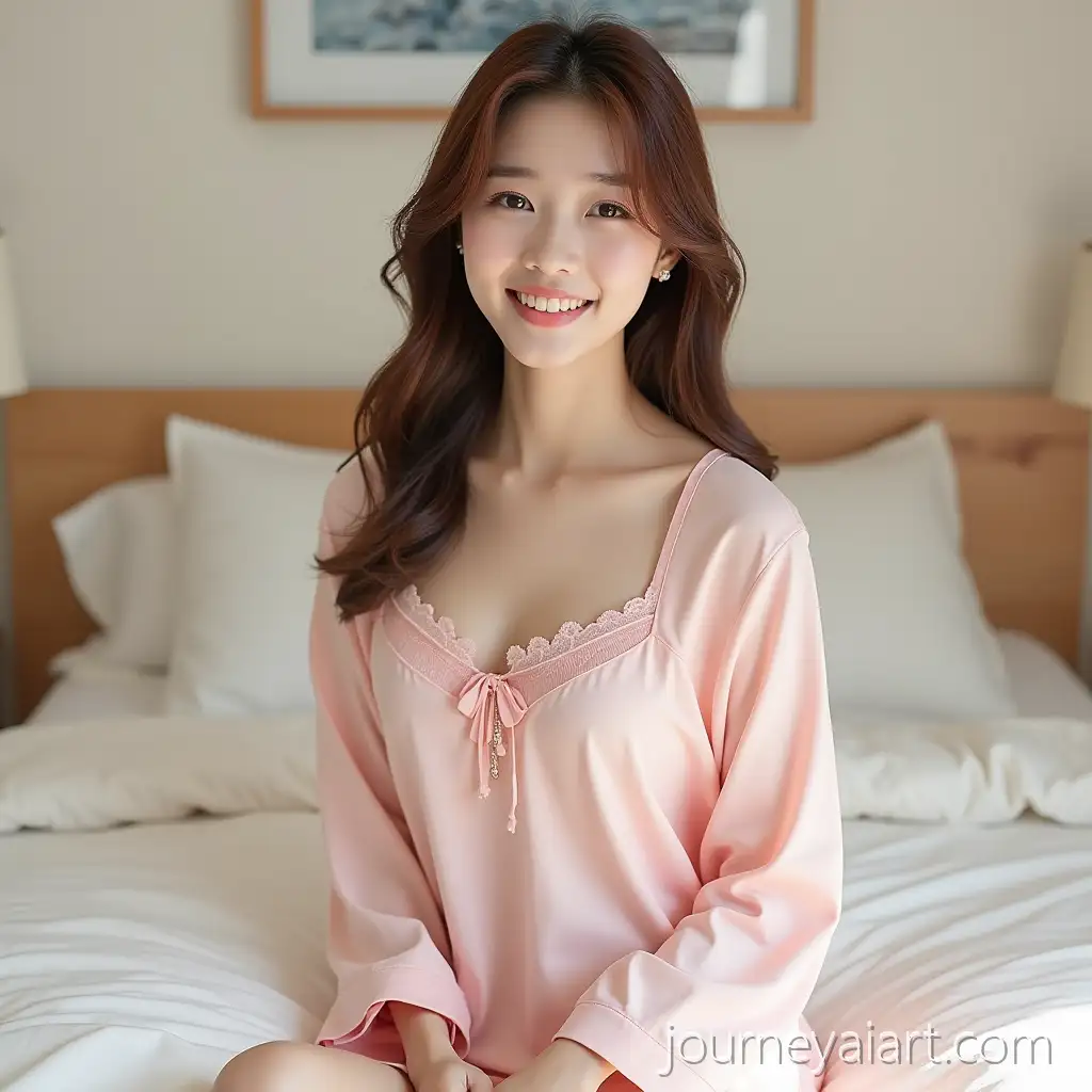 Korean-Girl-in-Cozy-Sleepwear-with-Soft-Lighting