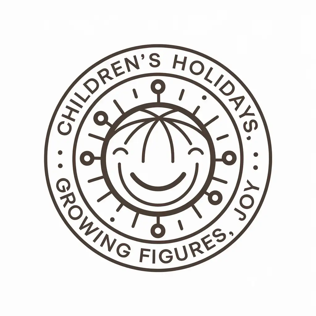 LOGO Design for Childrens Holidays Playful Balls Happy Faces with Growing Figures Theme