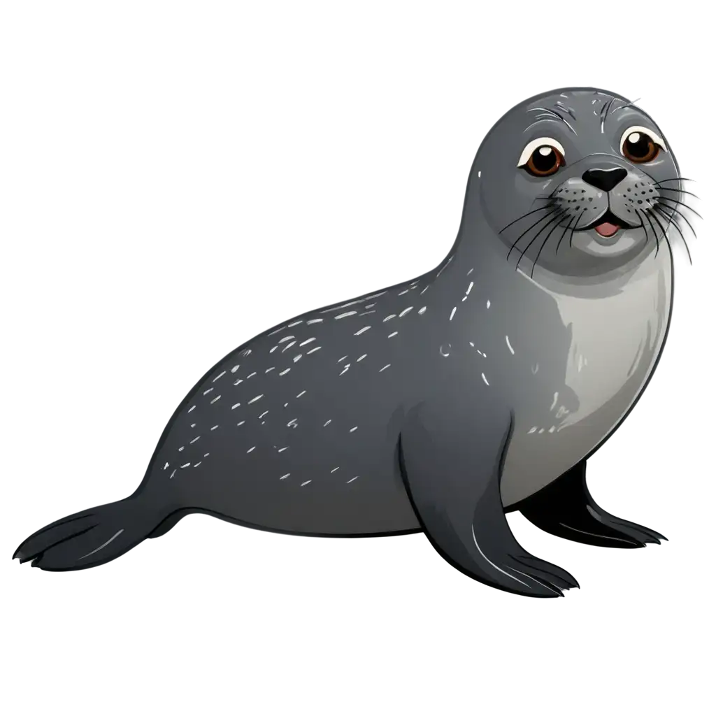 Adorable-Cartoon-Harbor-Seal-PNG-Image-Create-Charm-with-High-Quality