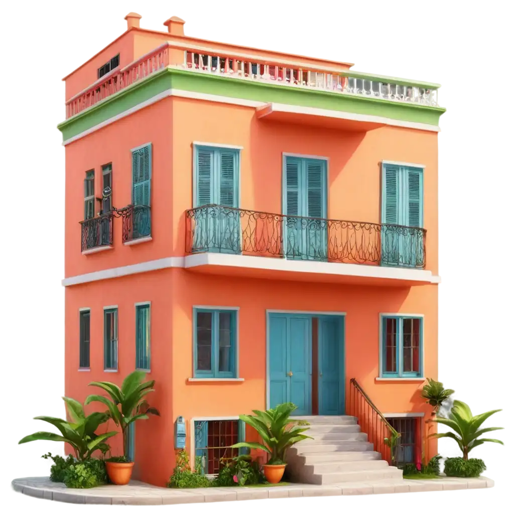 Havana-Colorful-House-PNG-Illustration-Vibrant-3D-Art-for-Online-Visuals