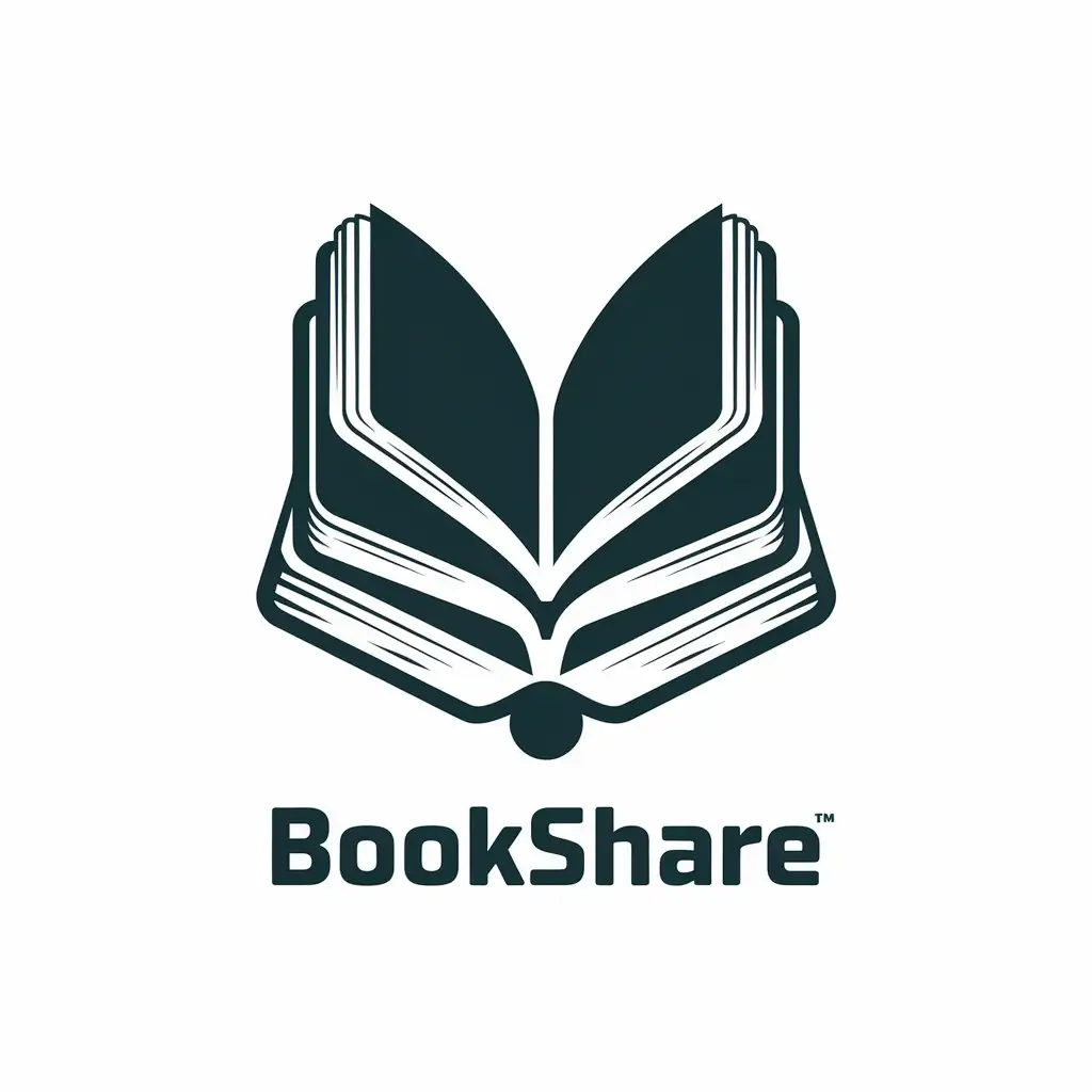 LOGO Design for BookShare U Educational Connection with Books and Clear Background