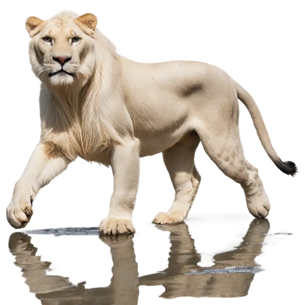 White-Lion-Walking-on-Water-PNG-Image-HighQuality-Isolated-and-Transparent-Background