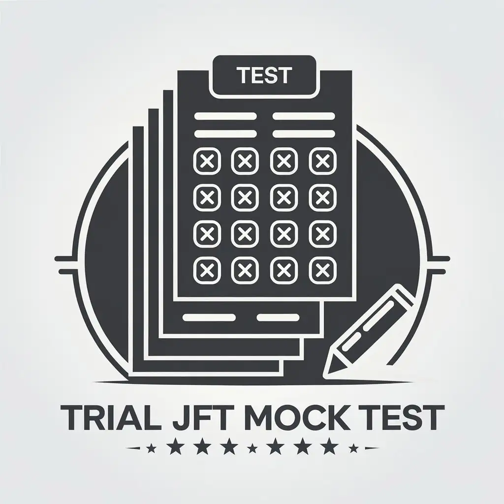 LOGO-Design-For-Trial-JFT-Mock-Test-Examination-Multiple-Choice-Questions-Theme