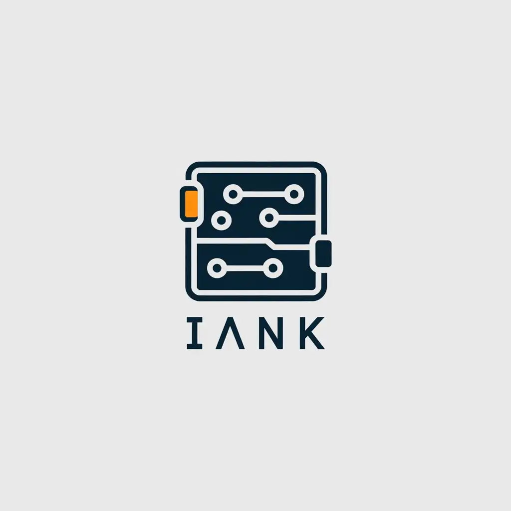 a vector logo design,with the text "iank", main symbol:iank,Minimalistic,be used in Technology industry,clear background