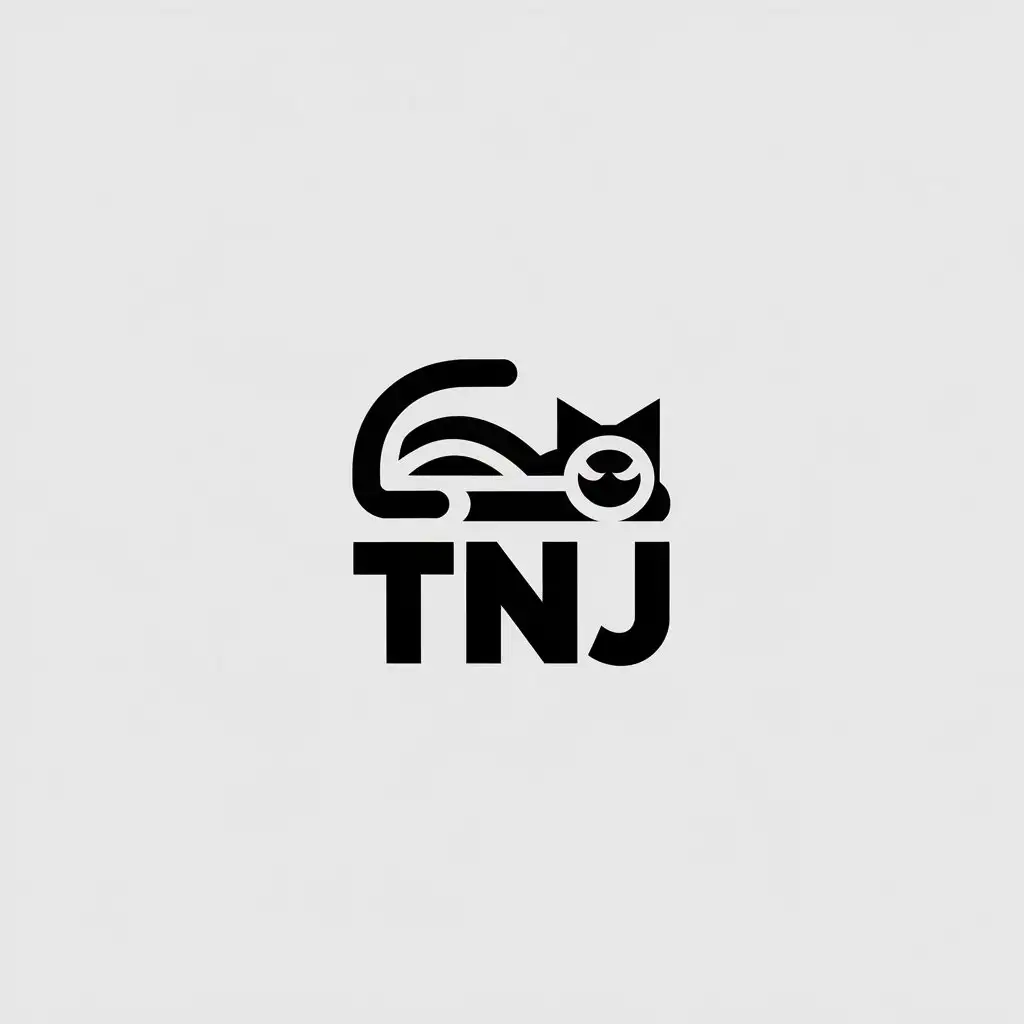 LOGO Design for TNJ Minimalistic Cat Symbol for Retail Industry