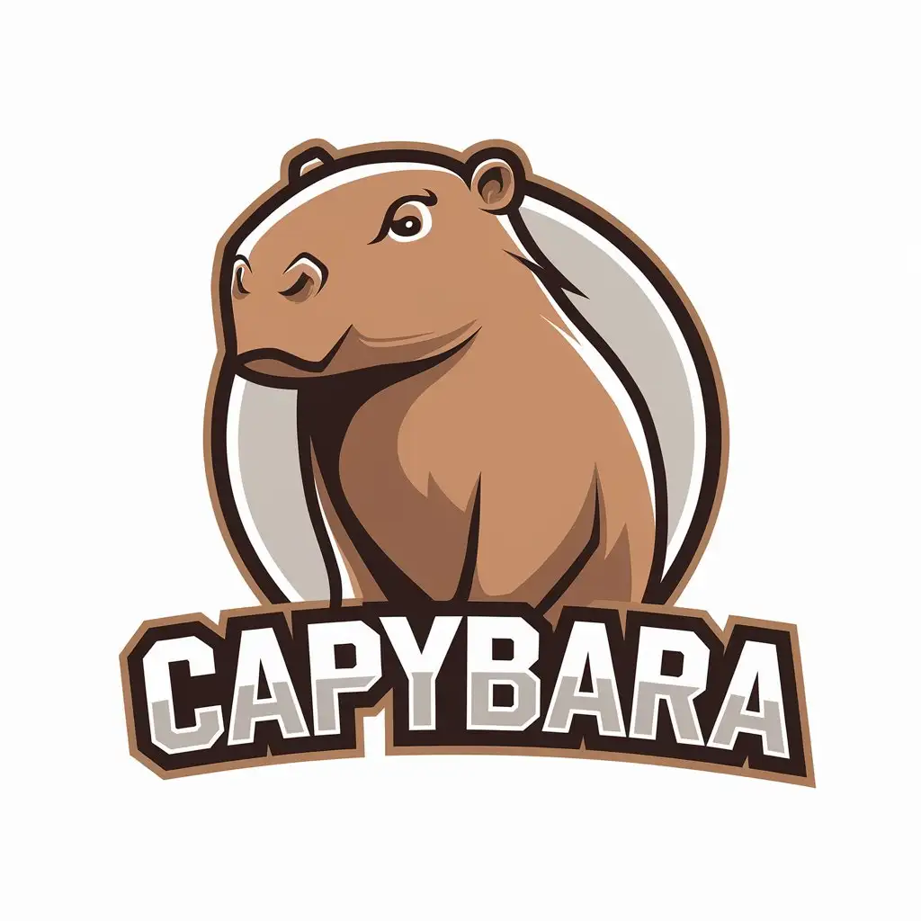 LOGO Design for Capybara Cartoon Capybara with Clear Background and Modern Style