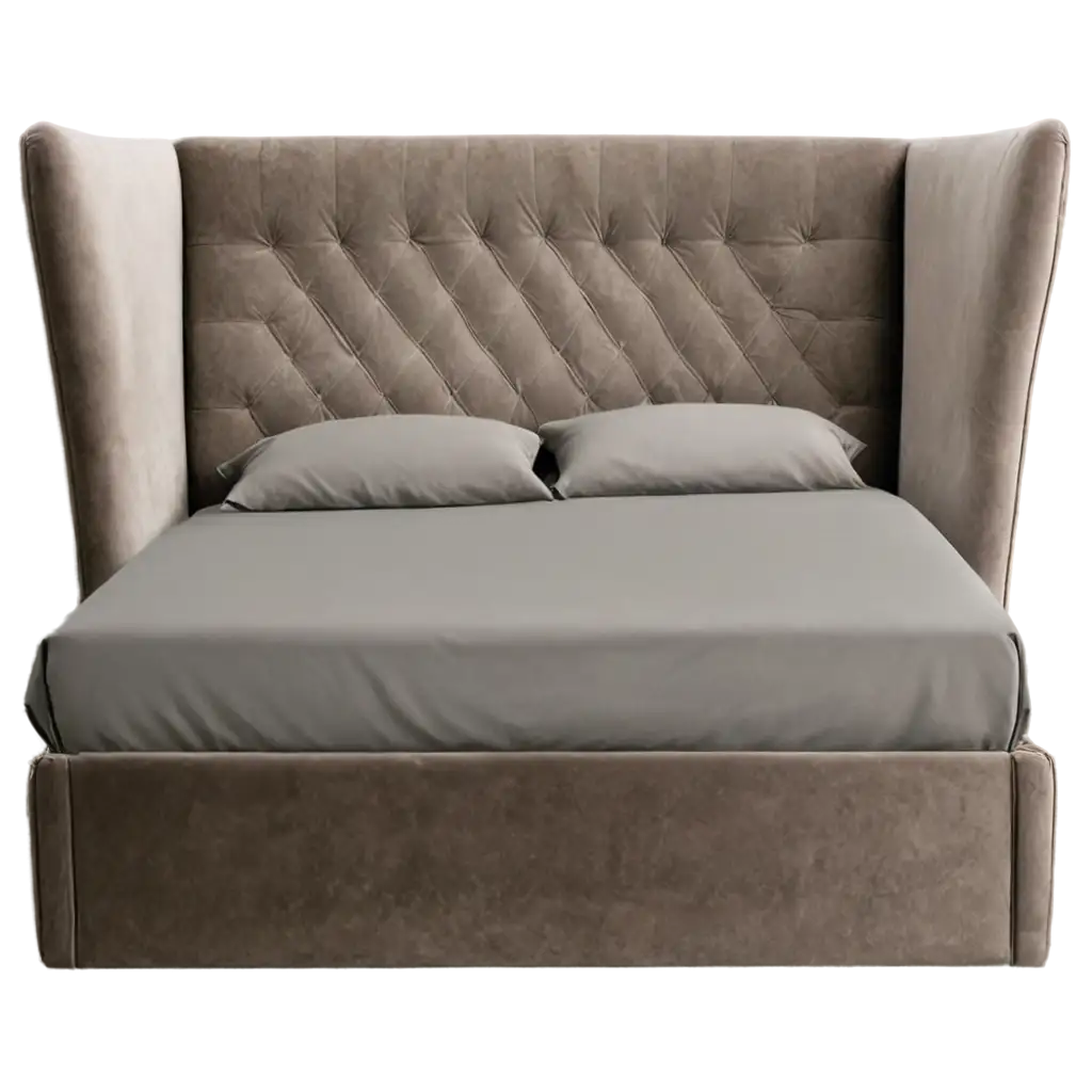 create  Wingback Panel Bed | Plush Velvet Fabric