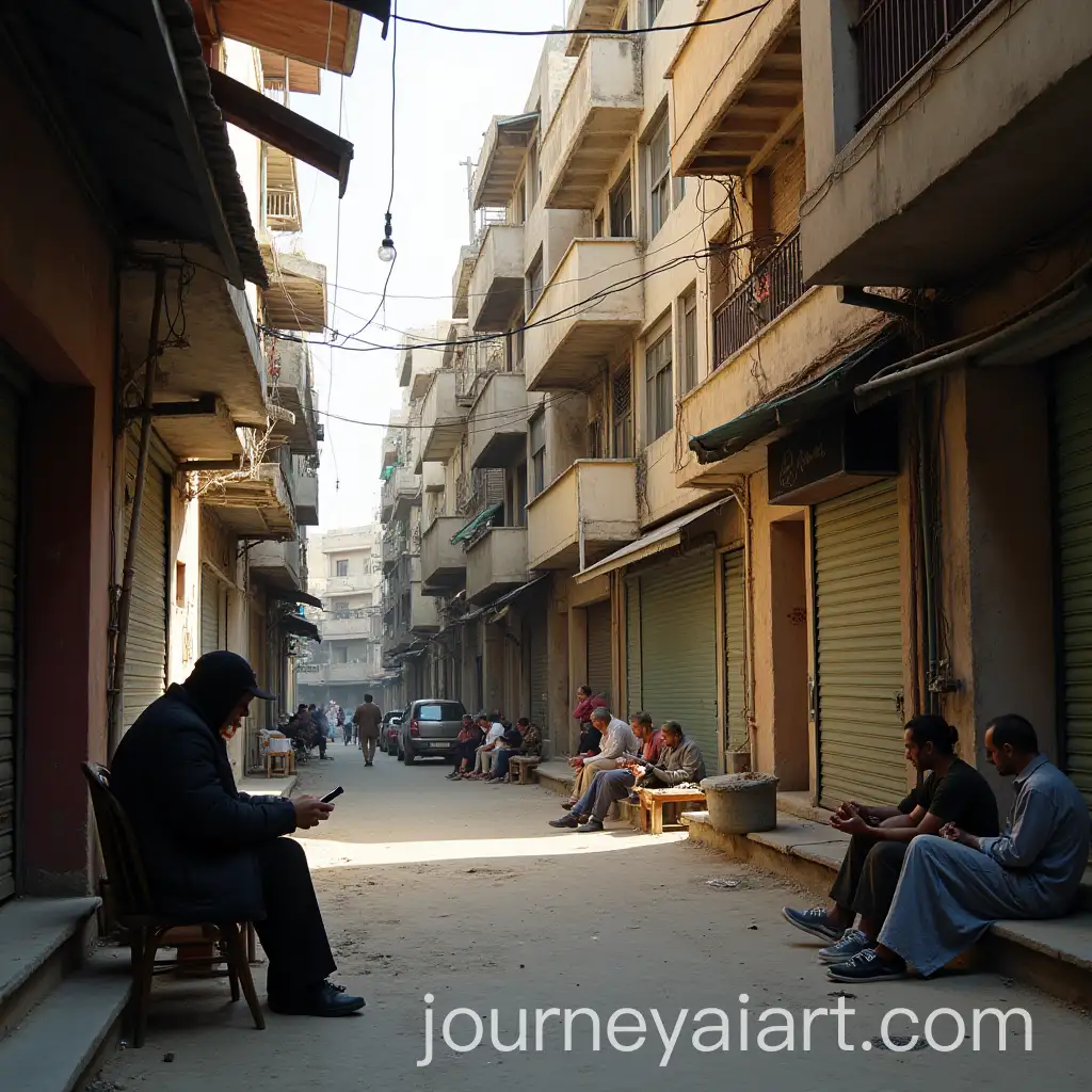 Person-Sitting-on-Floor-Above-Chair-in-Dar-AlBayda-City
