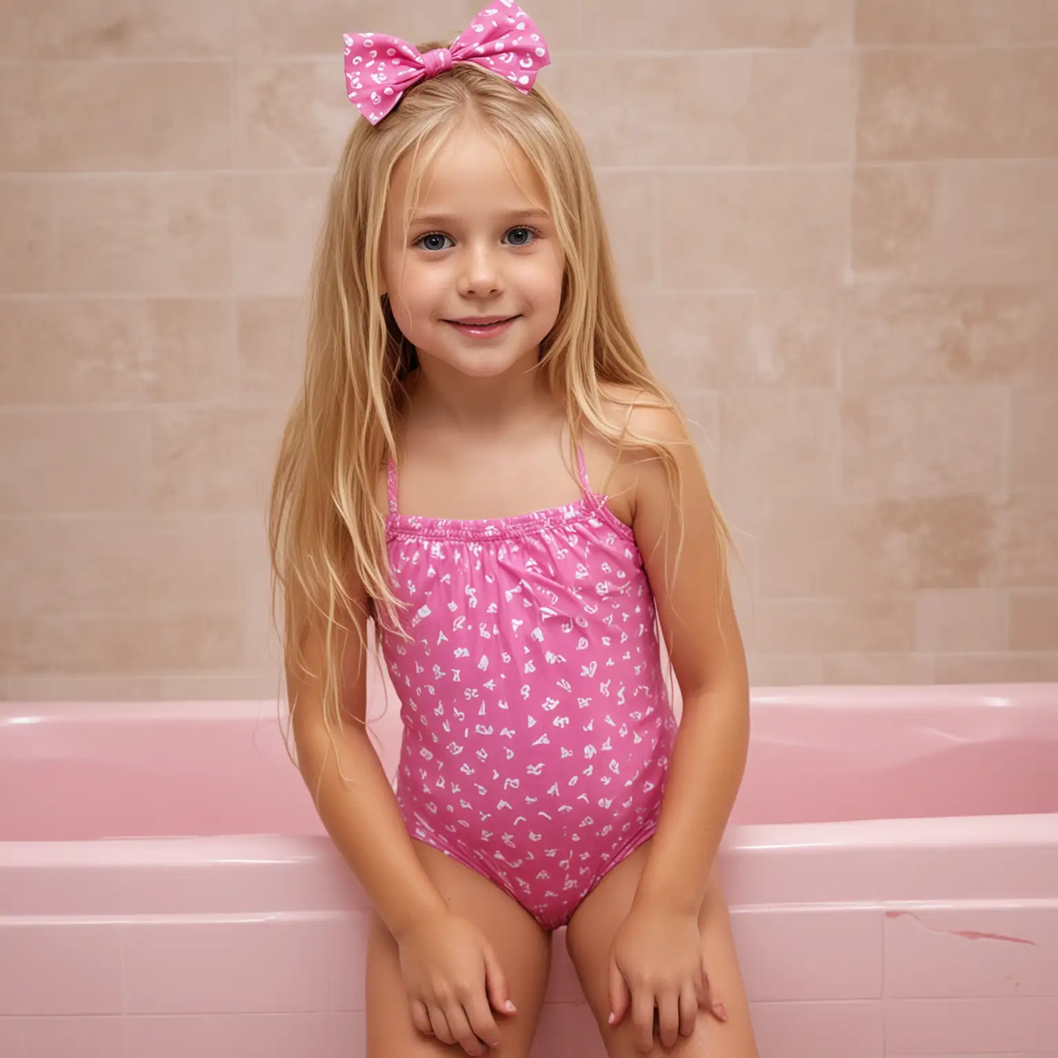 Young-Girl-with-Long-Blonde-Hair-in-Pink-Bathing-Suit