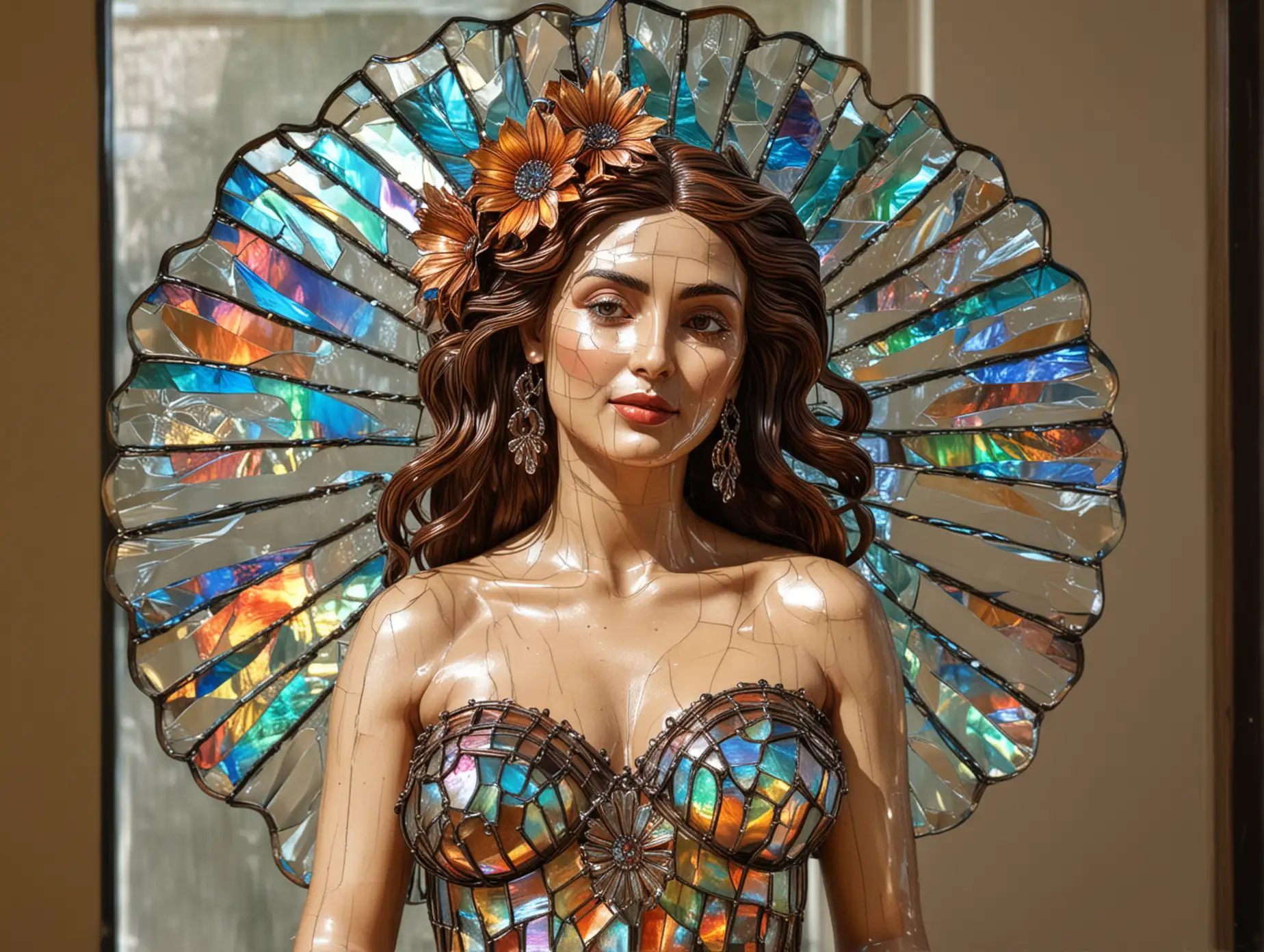 Iridescent-Stained-Glass-Art-of-Naked-Argentine-Woman-in-Pollera