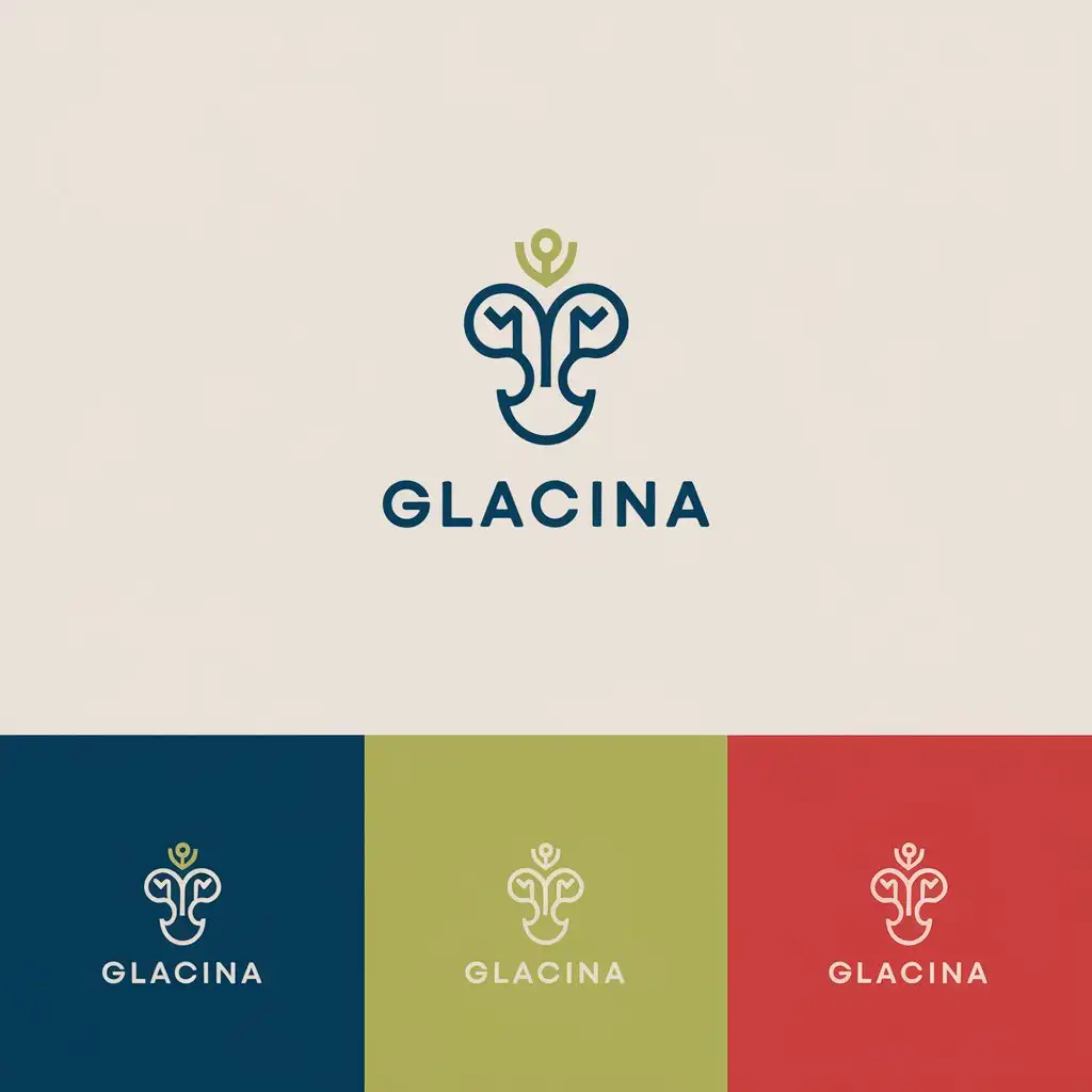 LOGO Design for Glacina Elegant Text with a Symbol of Beauty in Various Background Colors