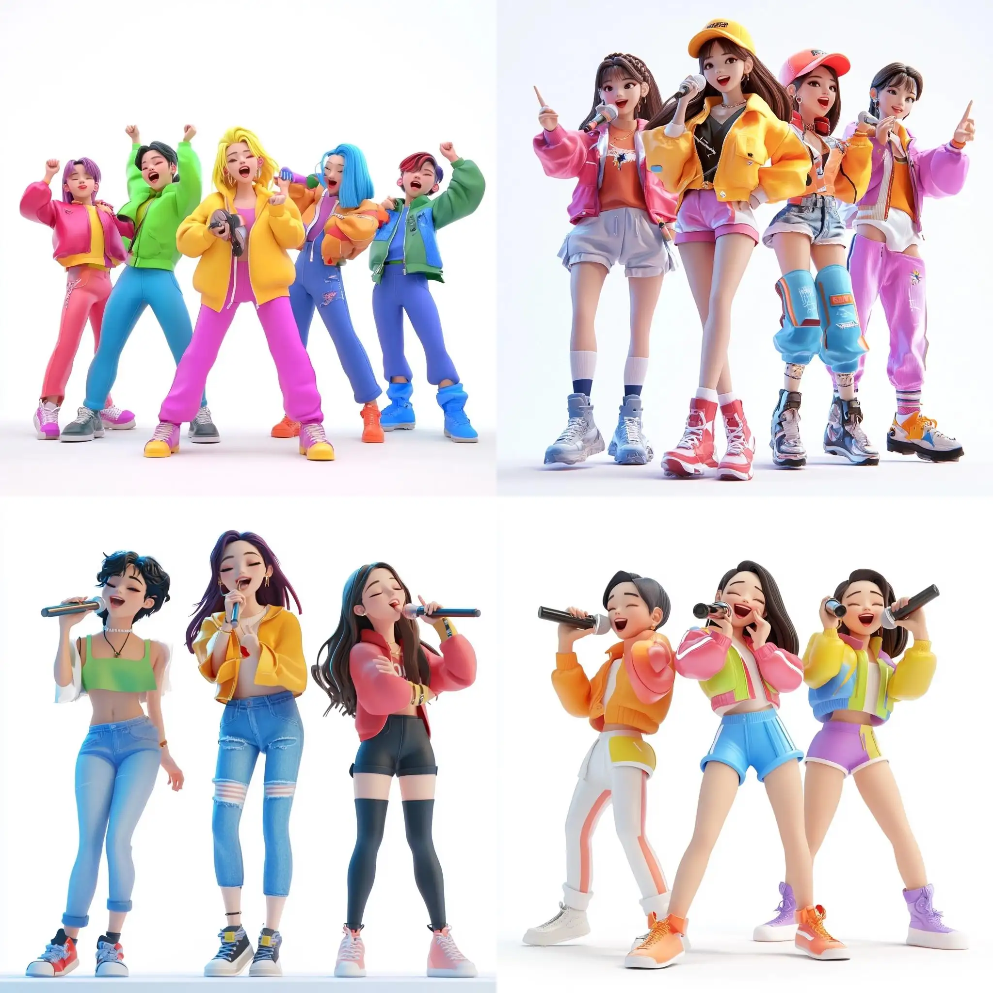 Kpop-Group-Singing-in-Disney-Style-3D-Rendering