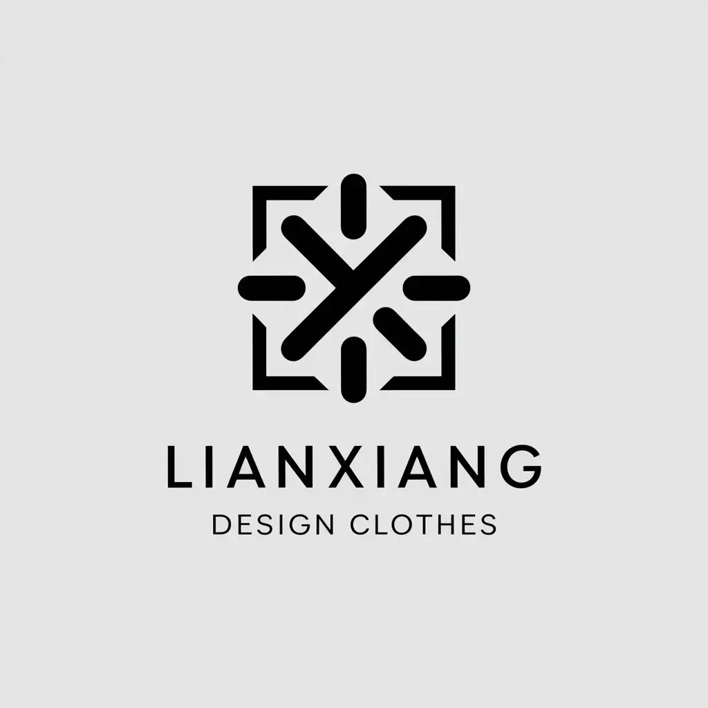 a vector logo design,with the text "Lianxiang design clothes", main symbol:Koihan,Moderate,be used in clothing industry,clear background