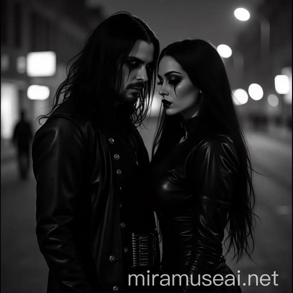 Gothic Couple on Storgatan at Night storp Sweden