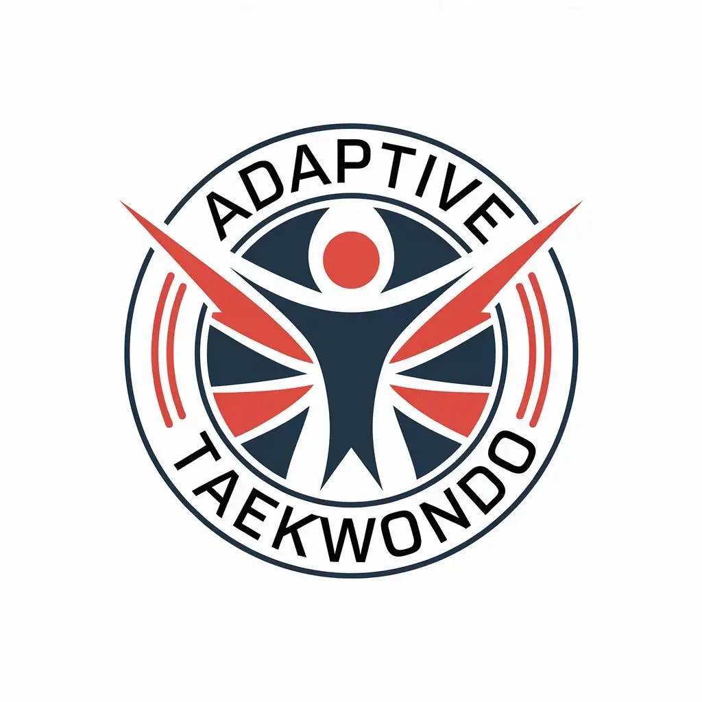 a vector logo design,with the text "Adaptive Taekwondo", main symbol:chelovek,Moderate,clear background