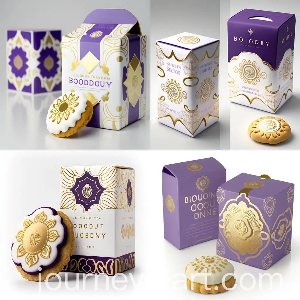 Luxury-Biscuit-Boutique-with-Gold-White-and-Purple-Theme-and-Crown-Chakra-Symbol-Packaging