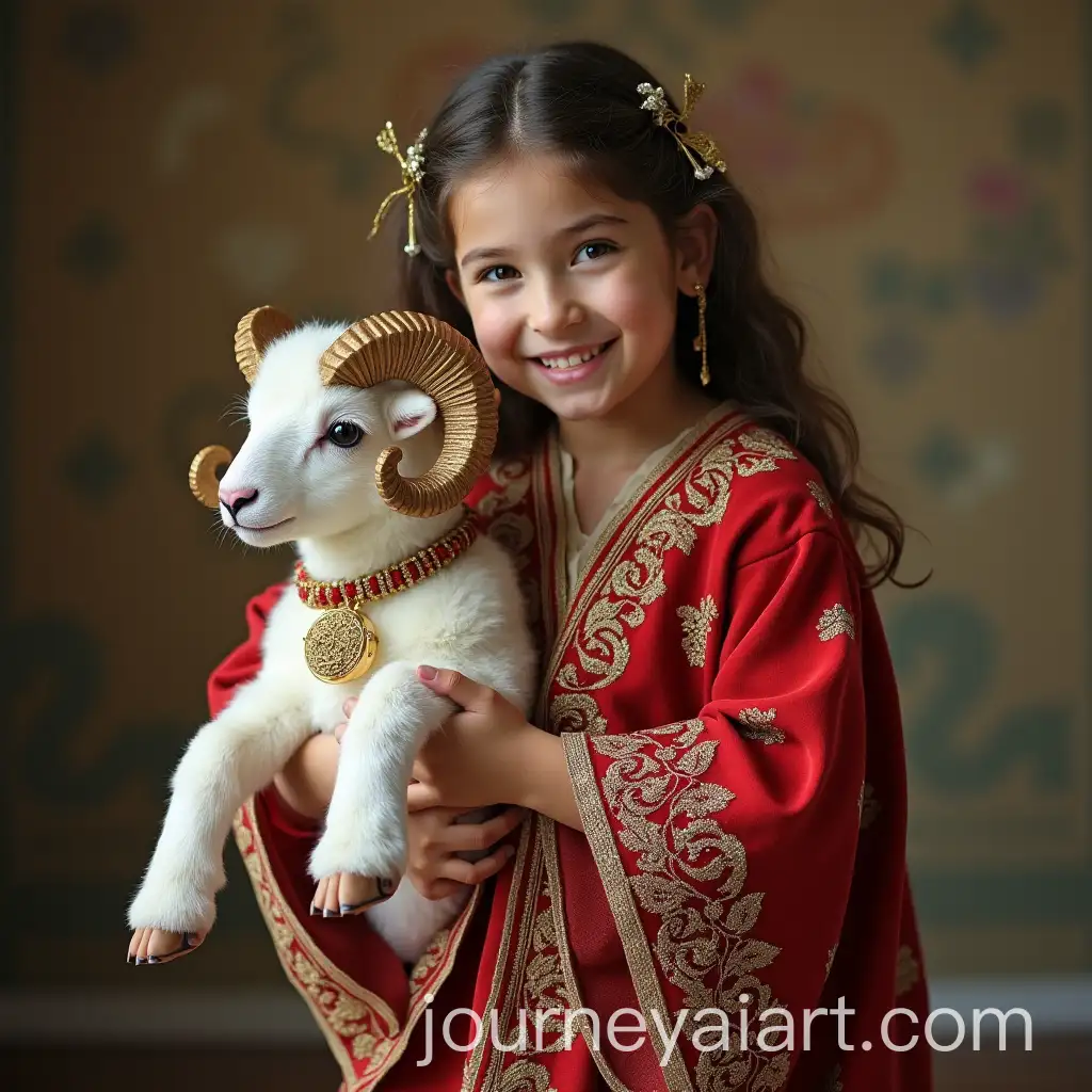Daughter-in-Decorated-RobeAI-Image-Prompt-Expansion-Showcasing-Eid-Ram