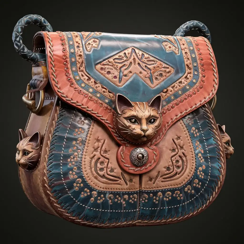 Arabic-Style-Magical-Bag-with-Cat-Head-Button