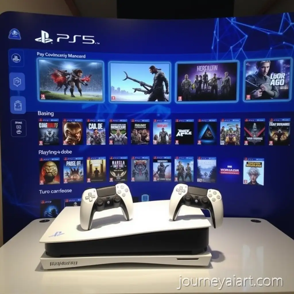 Sony-PlayStation-5-Game-Shop-Display-with-Console-and-Game-Covers