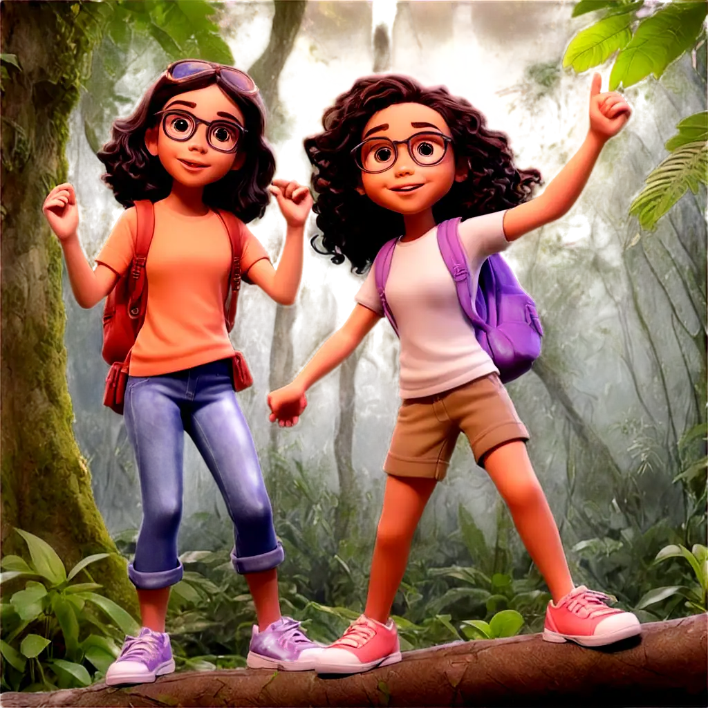 Cute-Young-Girl-Explorers-PNG-Image-Animated-Pixar-Style-for-HighQuality-Visuals