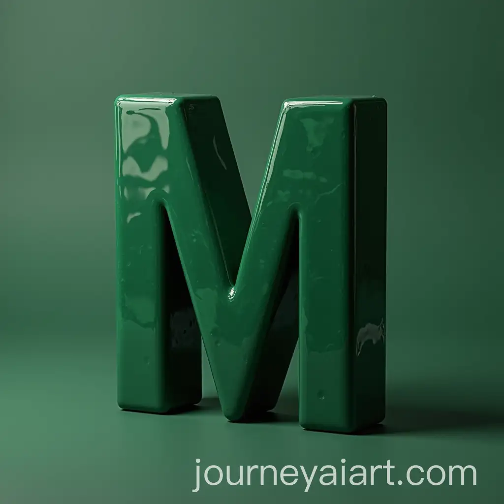Dark-Green-Letter-M-on-a-Solid-Background