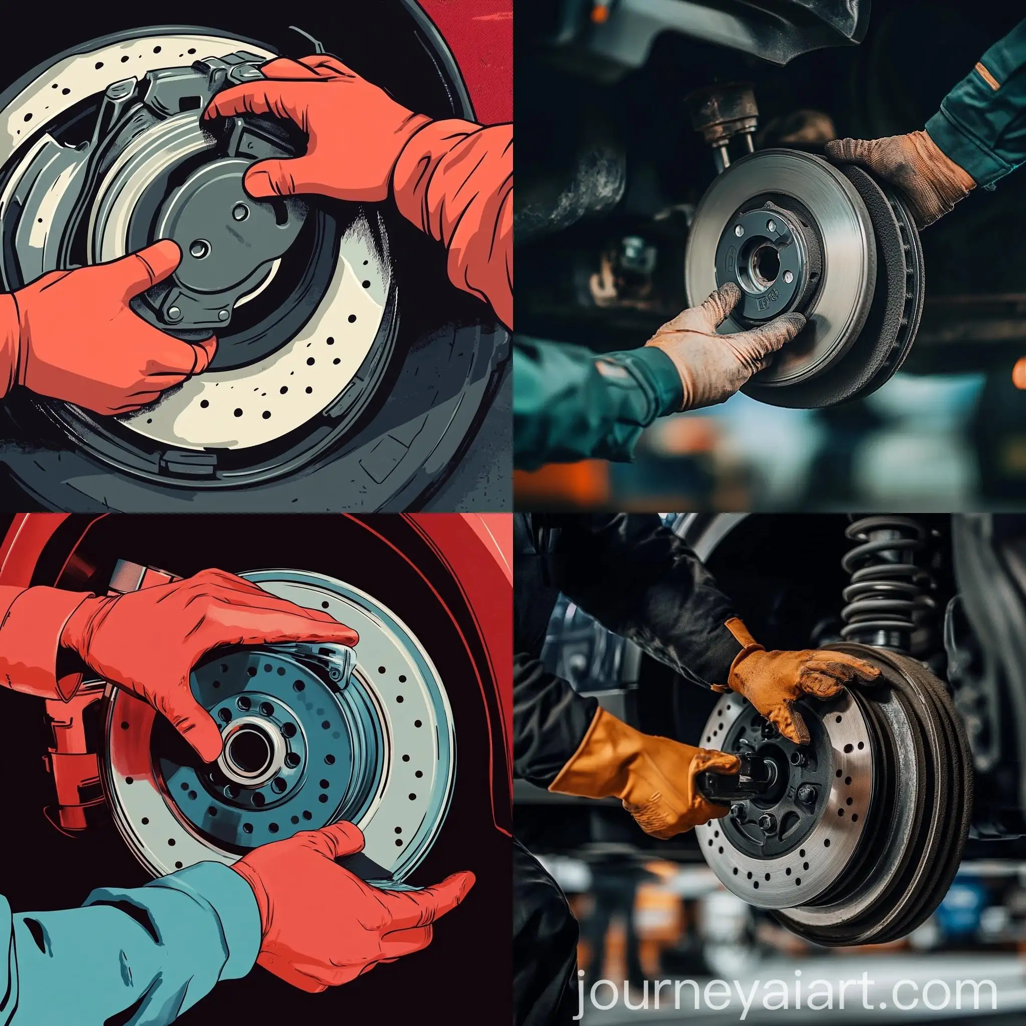 Mechanic-Changing-Brake-Pad-on-Large-Car