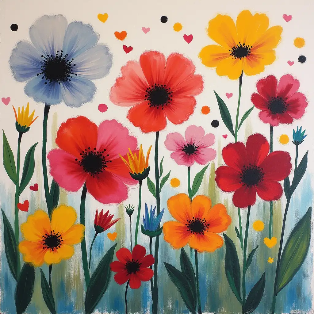 painting with flowers as paul klee would do