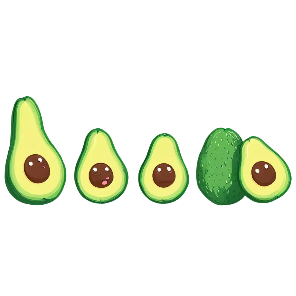 Animated-Fun-Avocados-PNG-Playful-and-Vibrant-Avocado-Illustrations