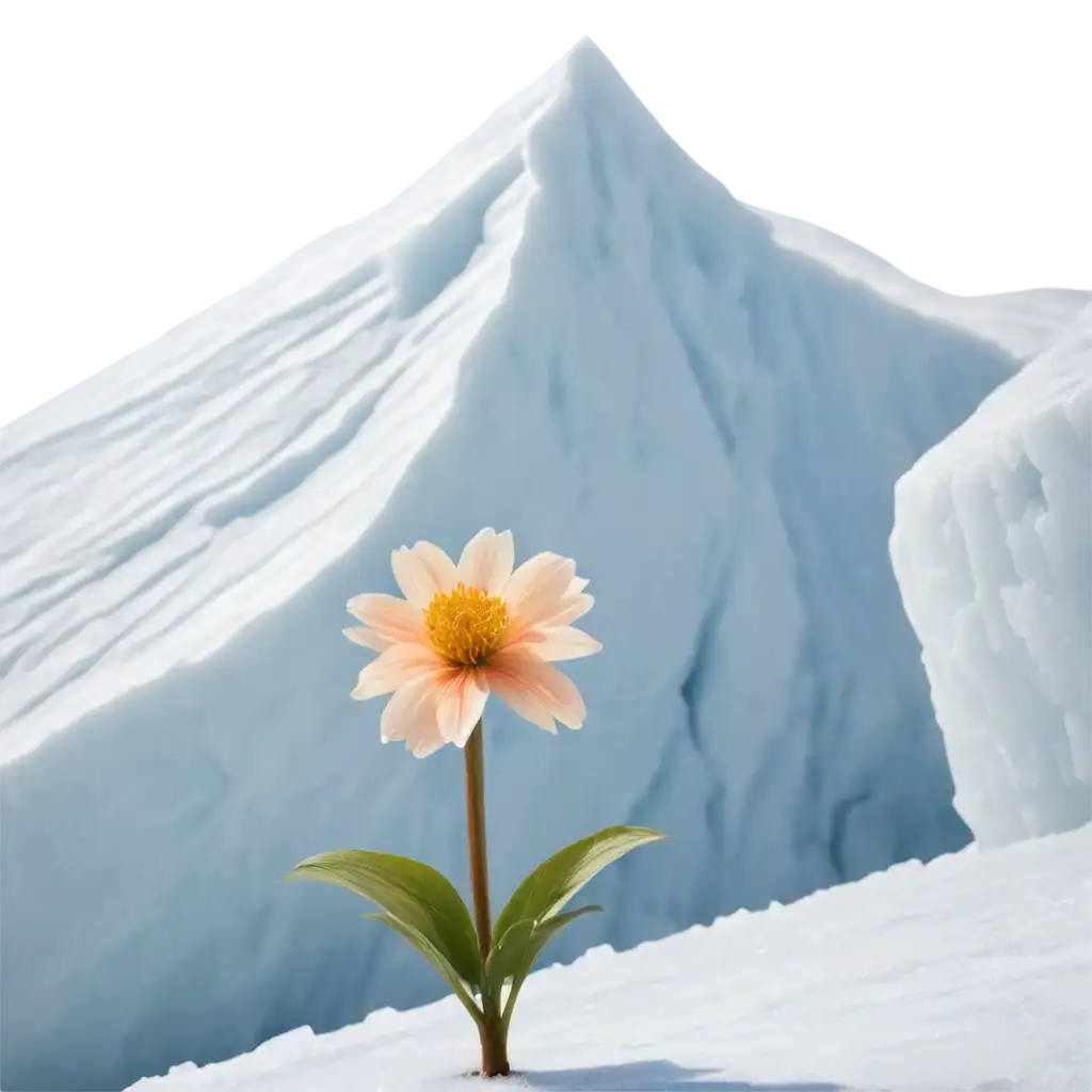 Flower-Among-Ice-Mountains-PNG-A-Stunning-Representation-of-Natures-Resilience