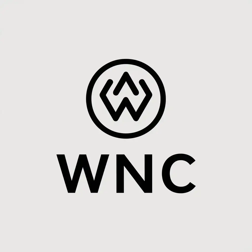 a vector logo design,with the text "WNC", main symbol:Coin,Minimalistic,be used in Finance industry,clear background