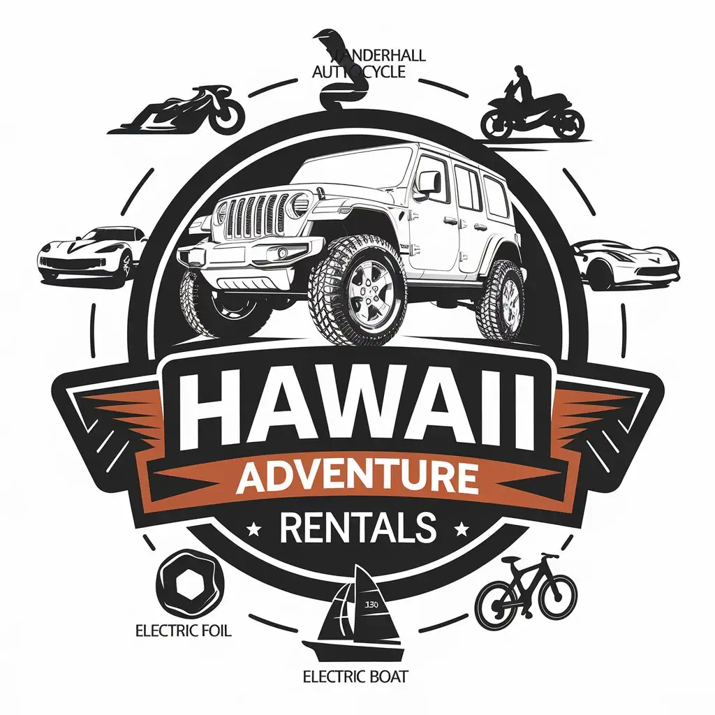 LOGO Design for Hawaii Adventure Rentals Auto and Adventure Sports Theme