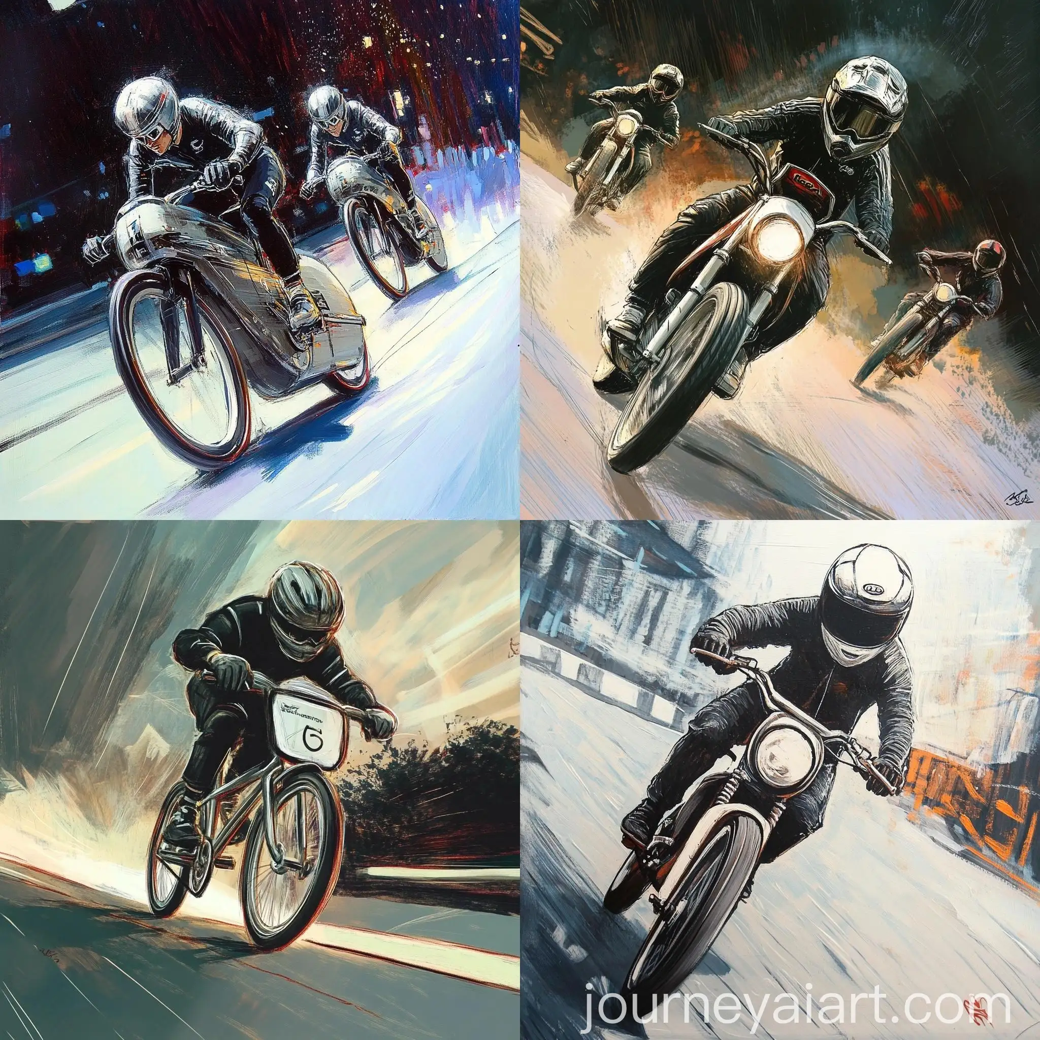 Adventurous-Cyclists-Speeding-Through-a-Lush-Forest-Trail