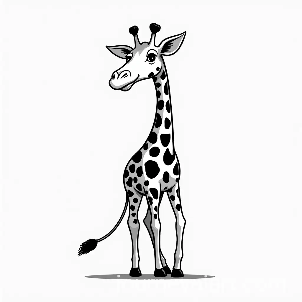 Stylized-Black-and-White-Giraffe-Vector-Art