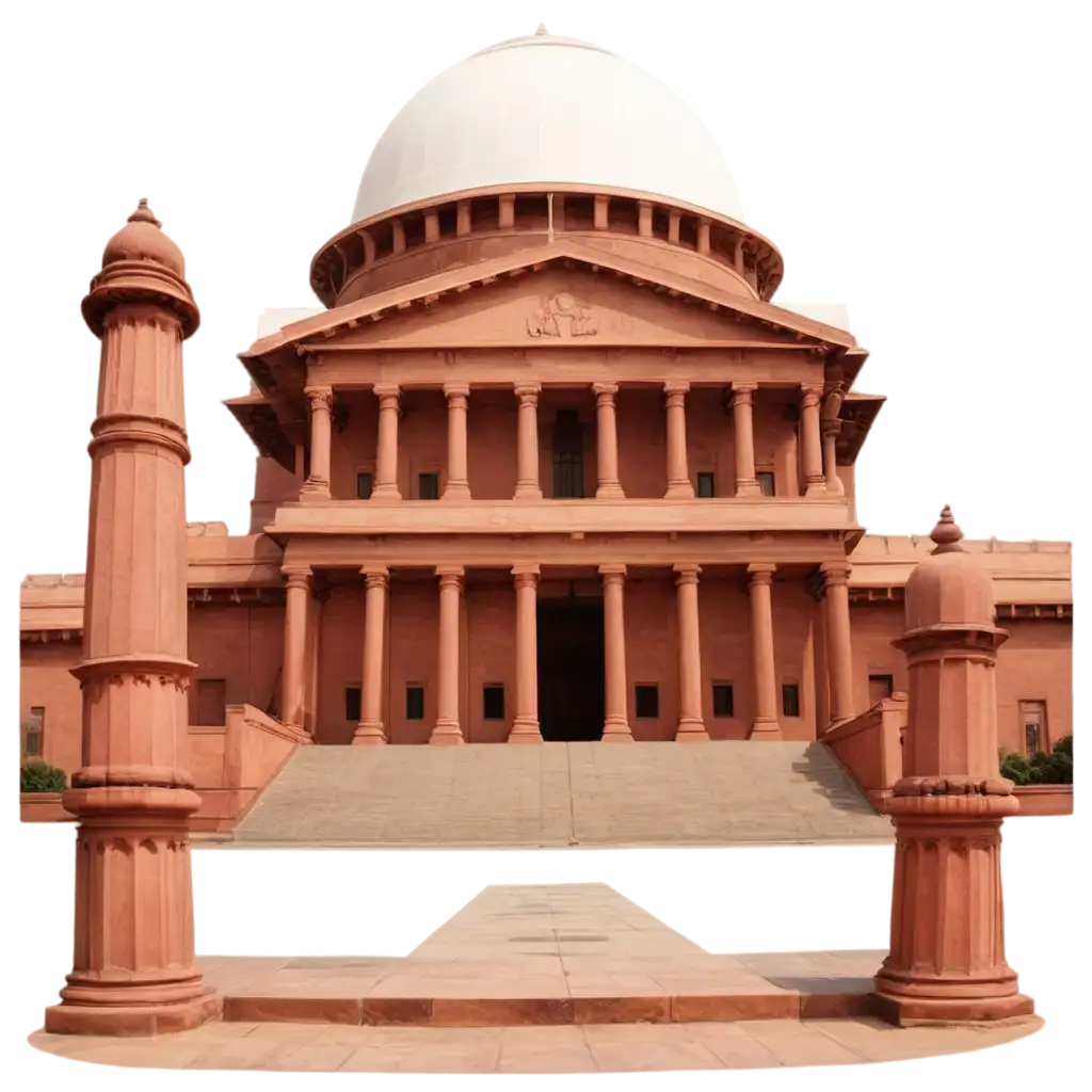 HighQuality-PNG-Image-of-the-Iconic-Supreme-Court-of-India-with-Grand-Dome-and-Sandstone-Structure