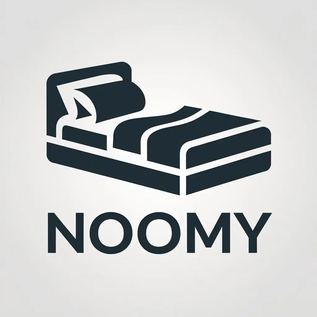 LOGO Design for NOOMY Modern Bed Symbol with Clear Background