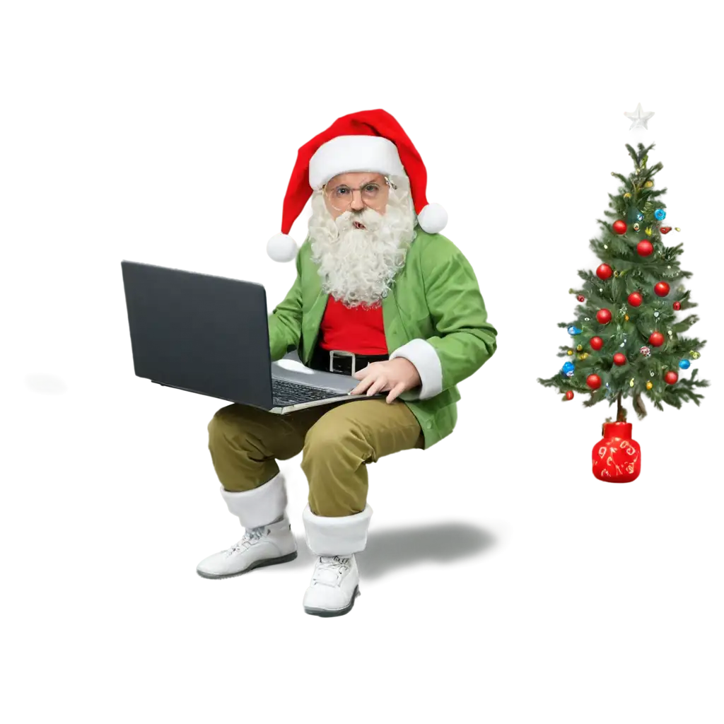 Christmas-Uncle-Using-Laptop-with-Photoshop-PNG-Image-for-Creative-Holiday-Projects