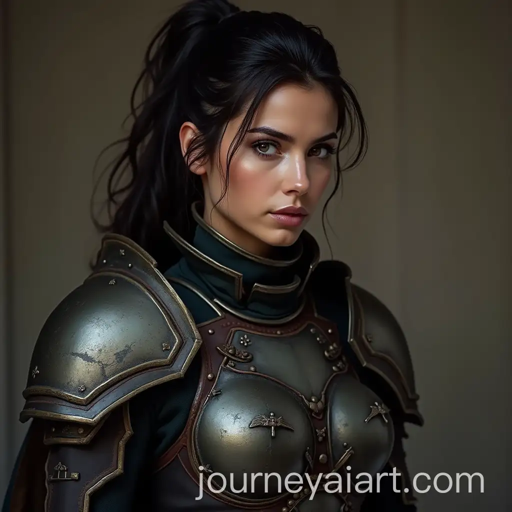 Female-Army-Officer-in-Battle-Armor-Dark-Hair-Portrait