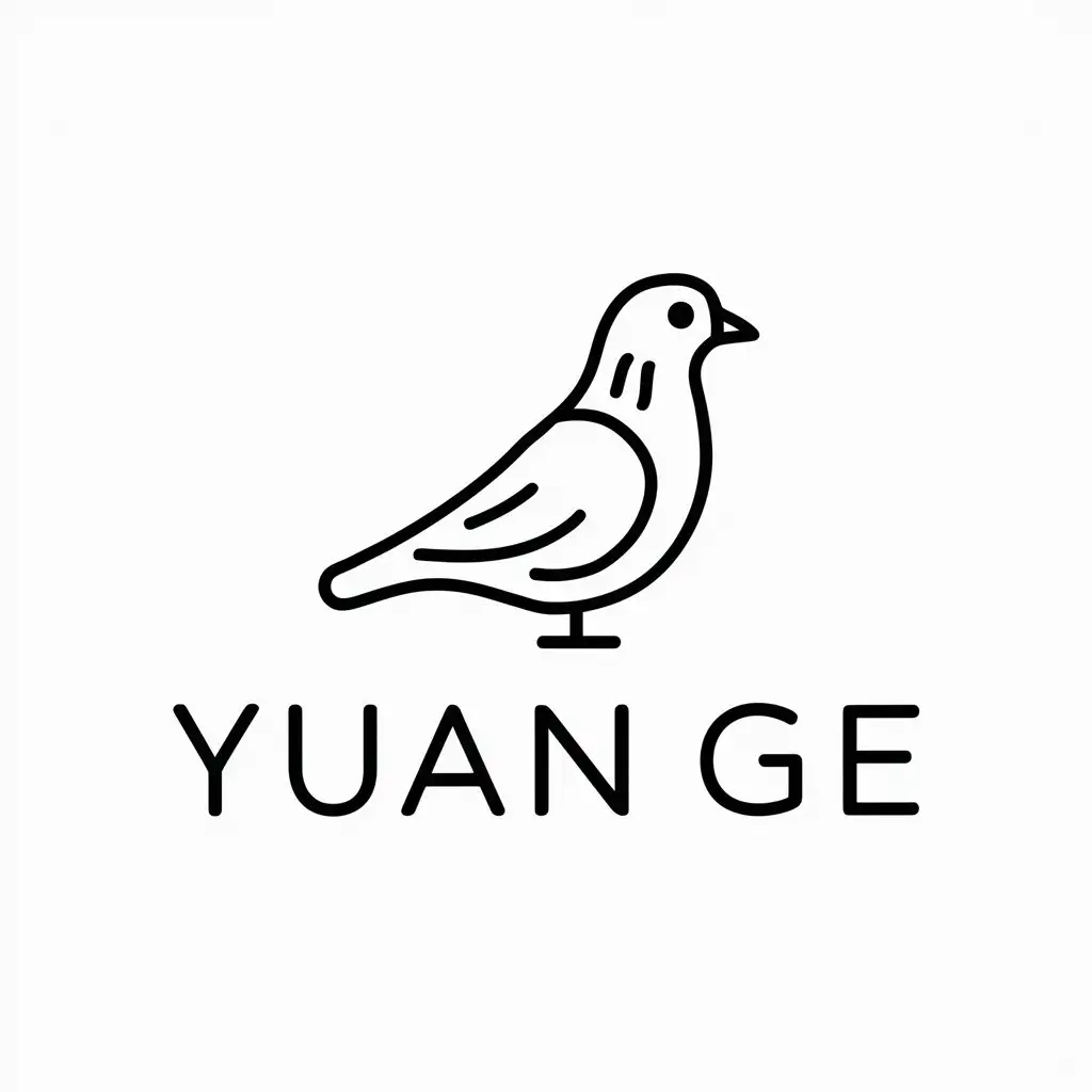 a vector logo design,with the text "yuan ge", main symbol:pigeon,Minimalistic,clear background