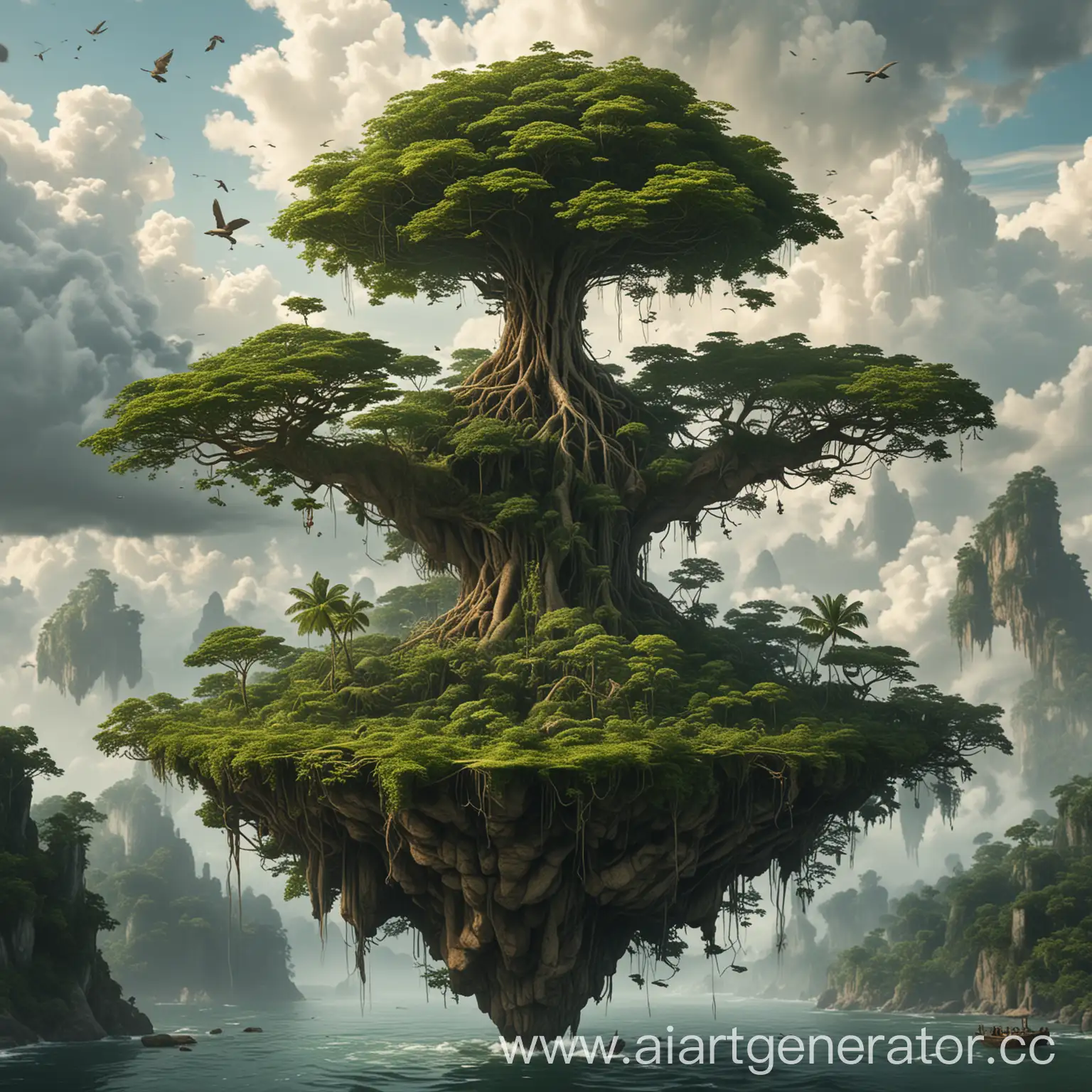 Mighty-Flying-Island-with-Rooted-Jungles