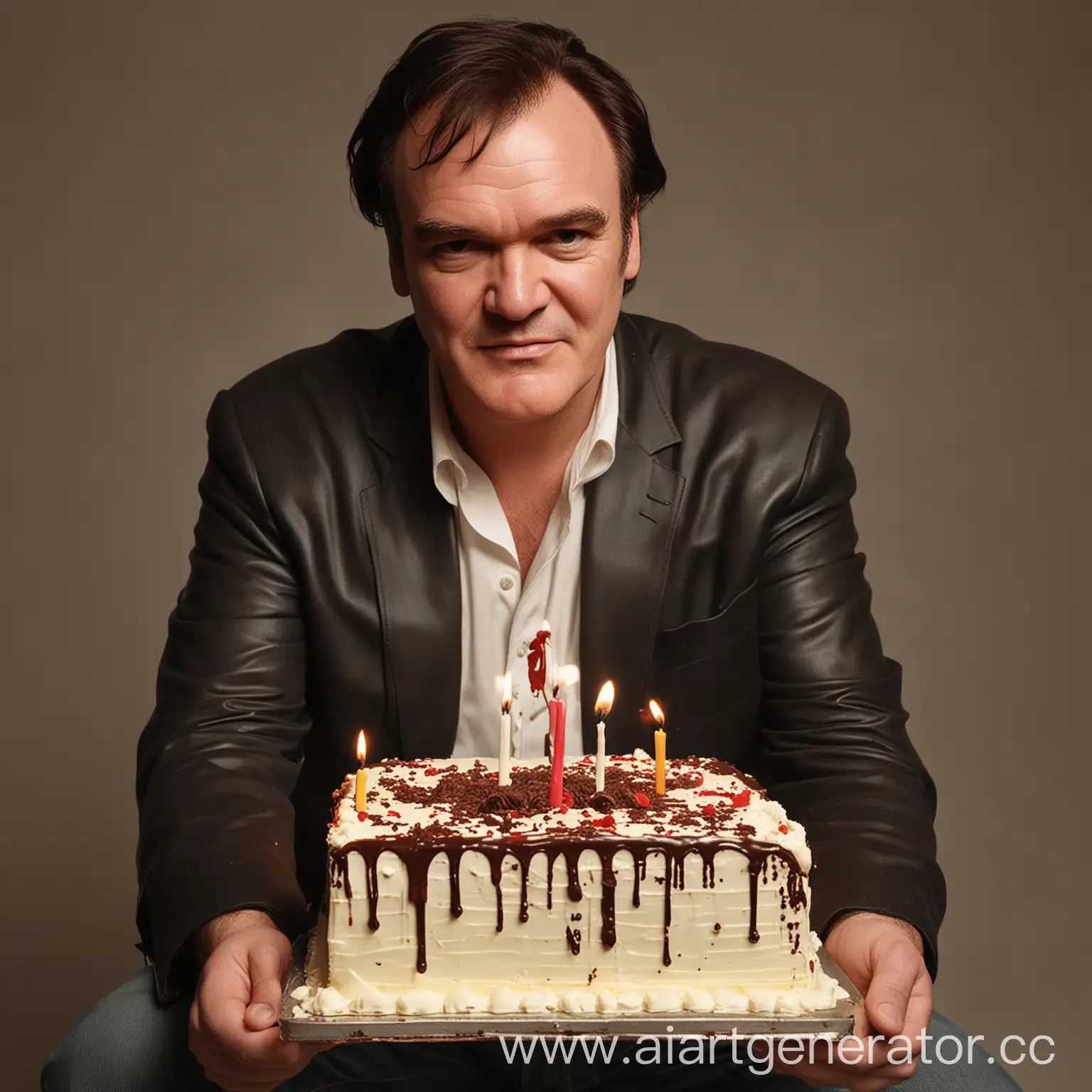 Director-Quentin-Tarantino-Celebrates-with-Cake