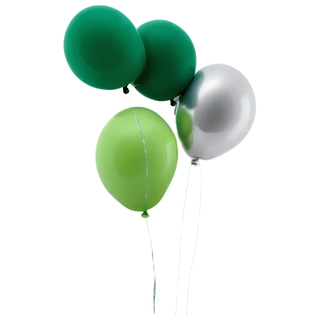 Green-and-Silver-Colored-Balloons-PNG-Vibrant-and-Versatile-Digital-Art