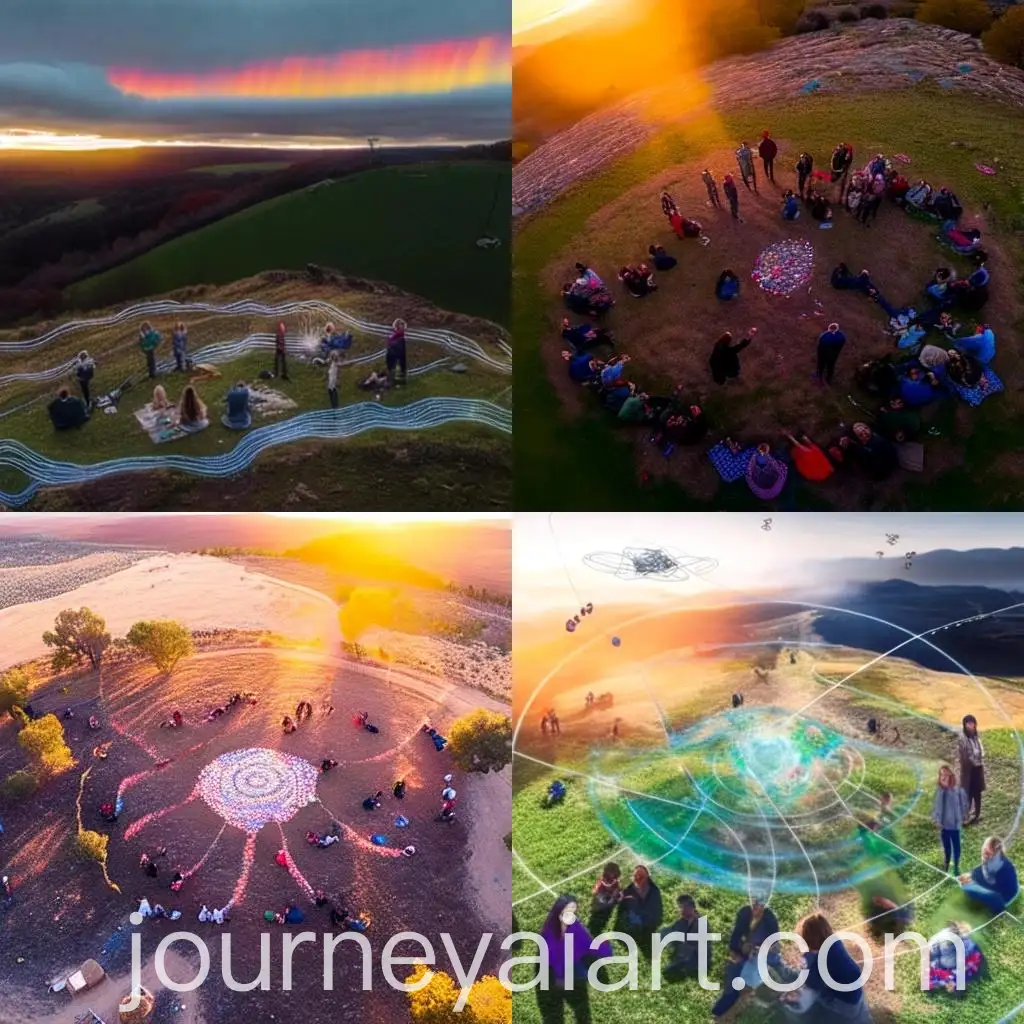 Early-Morning-Hilltop-Gathering-with-Vibrant-Energy-Waves-and-Geometric-Shapes