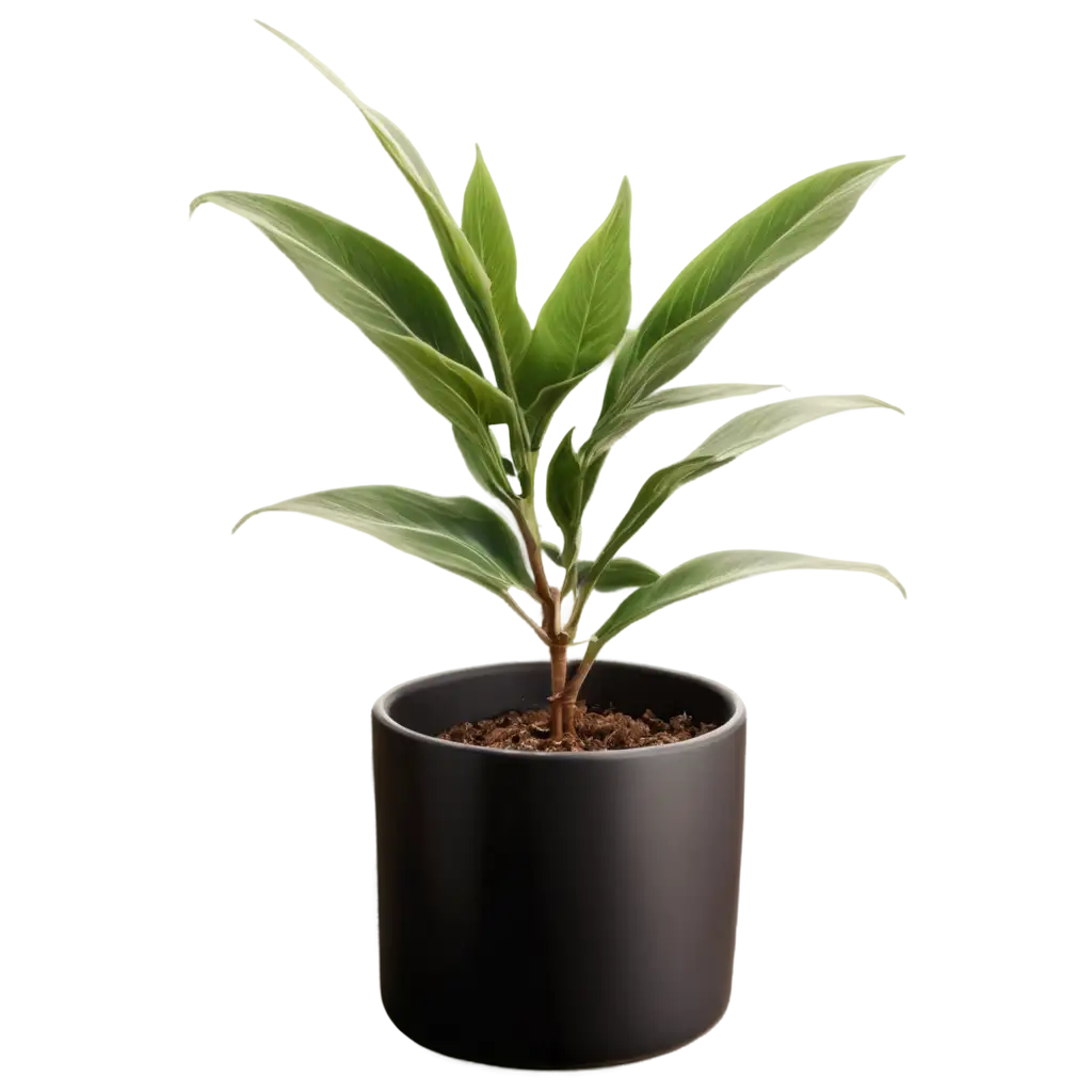 HighQuality-PNG-Image-of-Home-Decor-Flower-Pot-with-Green-Plant-and-Long-Leaves-in-Evening-Light