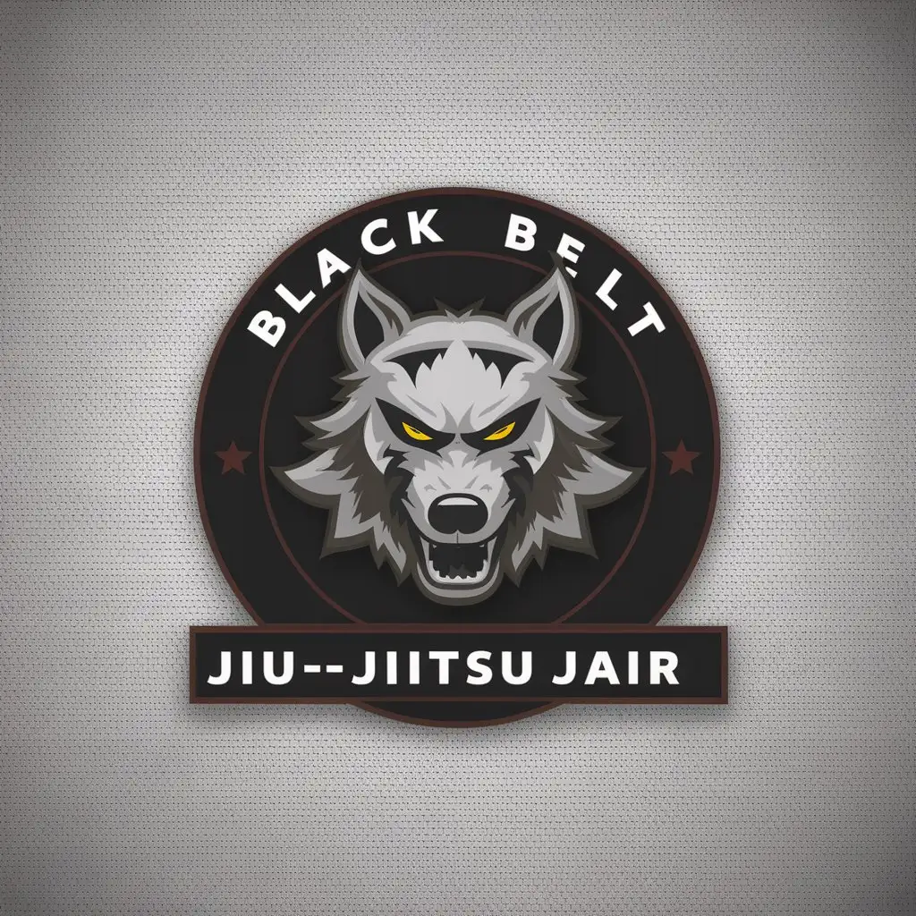 LOGO Design For Black Belt Samurai White Wolf JiuJitsu Dynamic 3D Symbol for Sports Fitness Industry