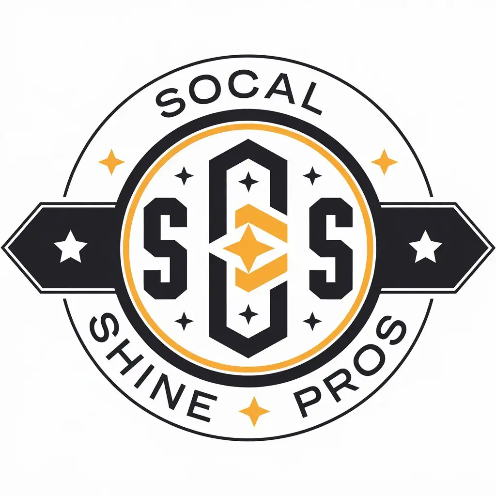 LOGO Design for SoCal Shine Pros Vector Logo with S C S Symbol for Technology Industry