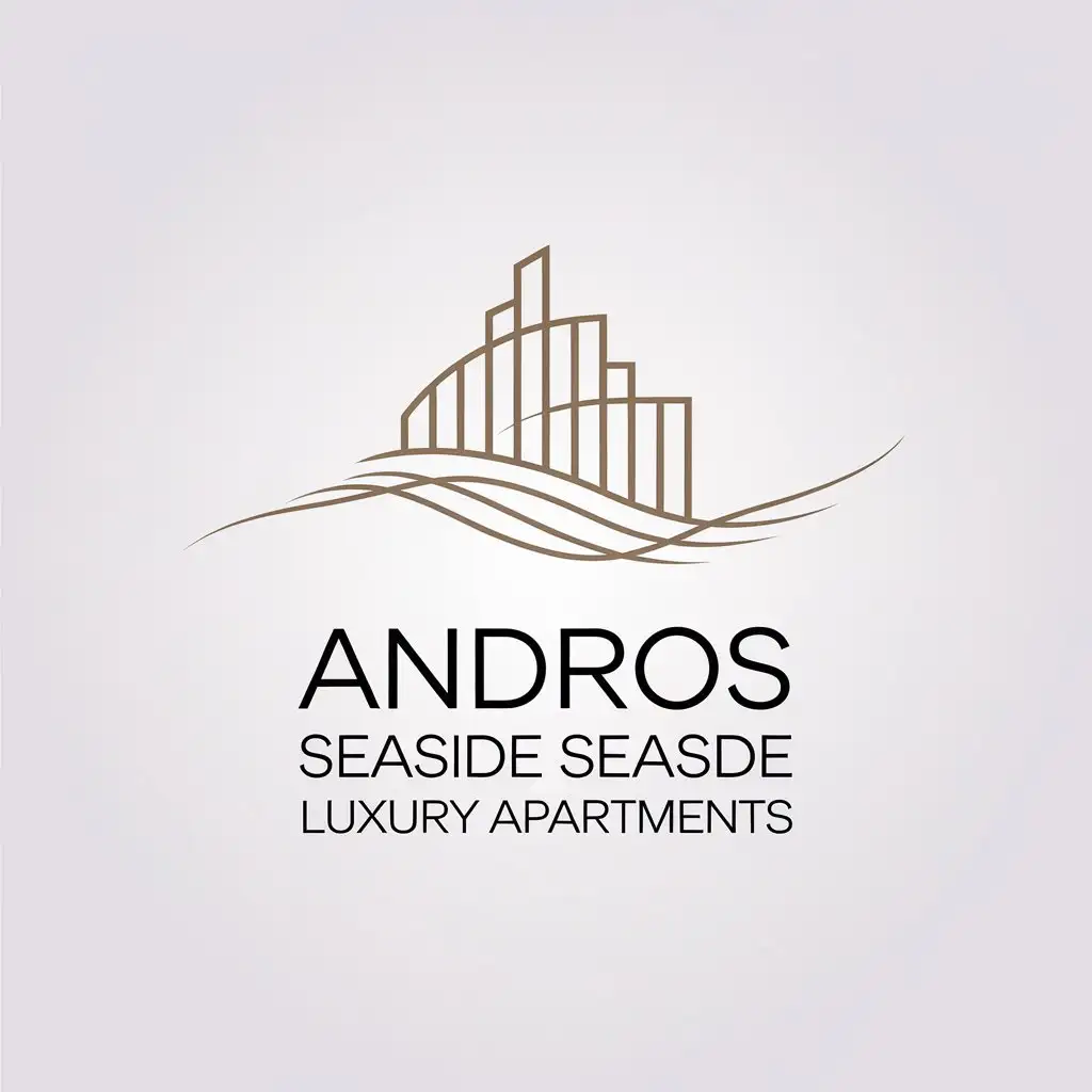 LOGO Design for Andros Seaside Luxury Apartments Minimalist Wave with Elegant Typography for Real Estate