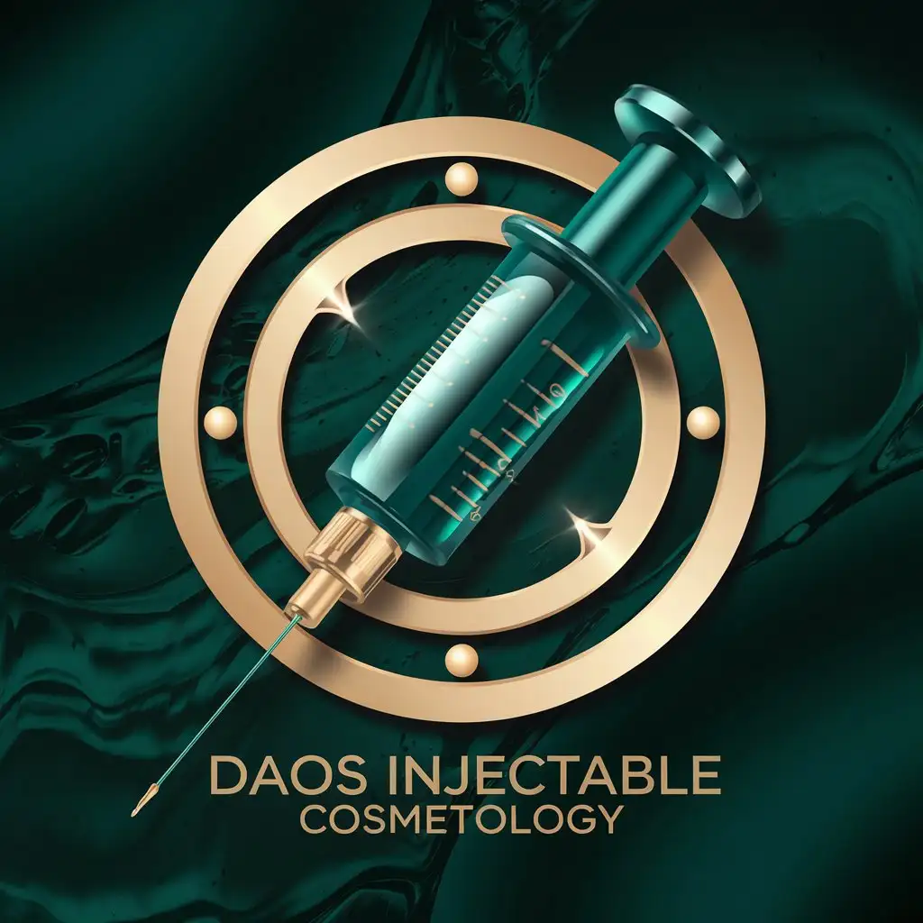 LOGO Design for DAOS INJECTABLE COSMETOLOGY Deep Malachite with Gold Accents