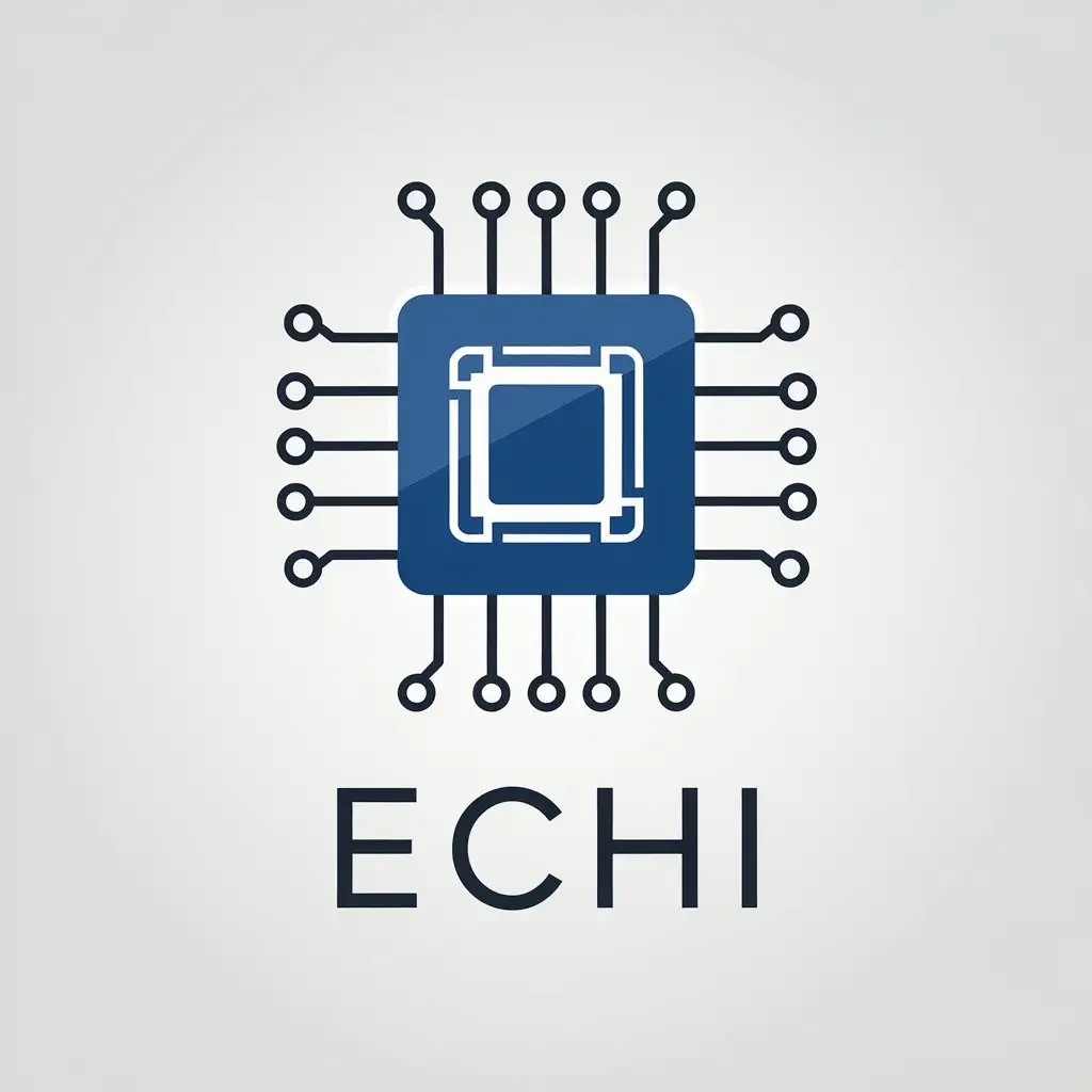 LOGO-Design-For-Echi-Minimalistic-Blue-Integrated-Circuit-Icon